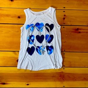 Blue heart no sleeve top